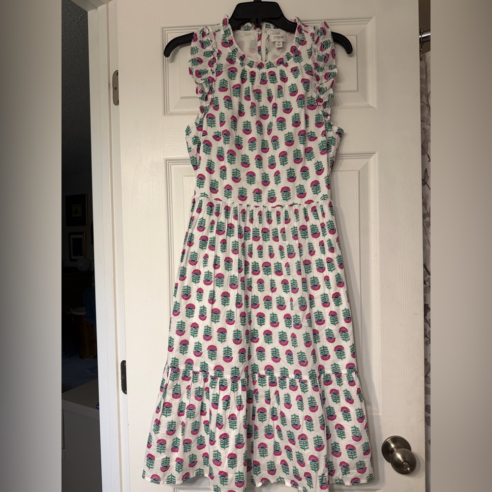 J.Crew floral sleeveless dress with ruffle sleeve
